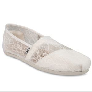 TOMS lace slip on shoes.